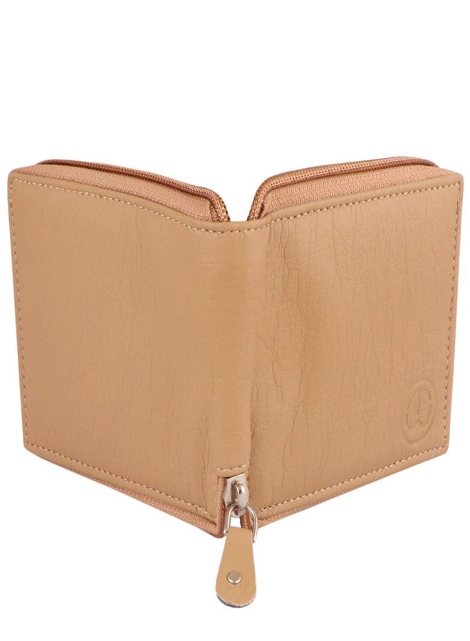 TnW Small Women's Wallet -PU Leather Multi Wallets | Credit Card Holder | Coin Purse Zipper -Small Secure Card Case/Gift Wallet for Women (Beige) - Image 3